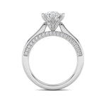 1.25CTW Oval Shaped Lab Grown Diamond (F/VS) Tulip Motif Accented Engagement Ring in 14K Gold