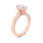 1.25CTW Oval Shaped Lab Grown Diamond (F/VS) Tulip Motif Accented Engagement Ring in 14K Gold