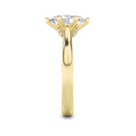 2CTW Oval Shaped Lab Grown Diamond (F/VS) Tulip Motif Accented Engagement Ring in 14K Gold