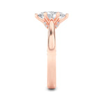 2CTW Oval Shaped Lab Grown Diamond (F/VS) Tulip Motif Accented Engagement Ring in 14K Gold