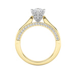 1.25CTW Pear Shaped Lab Grown Diamond (F/VS) Tulip Motif Accented Engagement Ring in 14K Gold