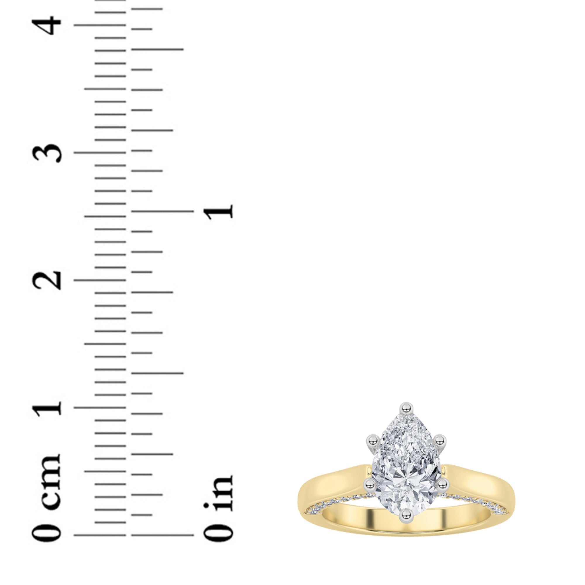 1.25CTW Pear Shaped Lab Grown Diamond (F/VS) Tulip Motif Accented Engagement Ring in 14K Gold