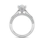 2CTW Pear Shaped Lab Grown Diamond (F/VS) Tulip Motif Accented Engagement Ring in 14K Gold