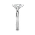 2CTW Pear Shaped Lab Grown Diamond (F/VS) Tulip Motif Accented Engagement Ring in 14K Gold