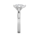 2CTW Pear Shaped Lab Grown Diamond (F/VS) Tulip Motif Accented Engagement Ring in 14K Gold
