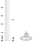 2CTW Pear Shaped Lab Grown Diamond (F/VS) Tulip Motif Accented Engagement Ring in 14K Gold