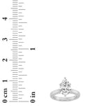2CTW Pear Shaped Lab Grown Diamond (F/VS) Tulip Motif Accented Engagement Ring in 14K Gold