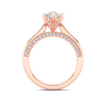 2CTW Pear Shaped Lab Grown Diamond (F/VS) Tulip Motif Accented Engagement Ring in 14K Gold