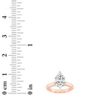 2CTW Pear Shaped Lab Grown Diamond (F/VS) Tulip Motif Accented Engagement Ring in 14K Gold