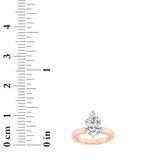 2CTW Pear Shaped Lab Grown Diamond (F/VS) Tulip Motif Accented Engagement Ring in 14K Gold