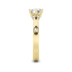2CTW Round Shaped Lab Grown Diamond (F/VS) Tulip Motif Accented Engagement Ring in 14K Gold