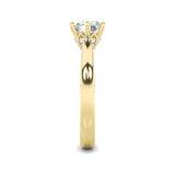 2CTW Round Shaped Lab Grown Diamond (F/VS) Tulip Motif Accented Engagement Ring in 14K Gold
