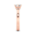 2CTW Round Shaped Lab Grown Diamond (F/VS) Tulip Motif Accented Engagement Ring in 14K Gold
