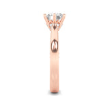 2CTW Round Shaped Lab Grown Diamond (F/VS) Tulip Motif Accented Engagement Ring in 14K Gold