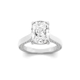 2.5CTW Elongated Cushion Shaped Lab Grown Diamond (F/VS) Accented Bridge Shank Engagement Ring in 14K Gold