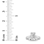 2CTW Emerald Shaped Lab Grown Diamond (G/VS) Accented Bridge Shank Engagement Ring in 14K Gold