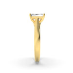 2CTW Emerald Shaped Lab Grown Diamond (G/VS) Accented Bridge Shank Engagement Ring in 14K Gold