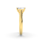 2CTW Emerald Shaped Lab Grown Diamond (G/VS) Accented Bridge Shank Engagement Ring in 14K Gold