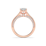 1.33CTW Oval Shaped Lab Grown Diamond (F/VS) Accented Bridge Shank Engagement Ring in 14K Gold