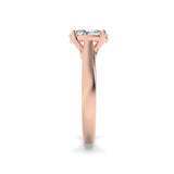 2CTW Oval Shaped Lab Grown Diamond (F/VS) Accented Bridge Shank Engagement Ring in 14K Gold