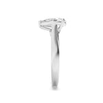 1.25CTW Pear Shaped Lab Grown Diamond (F/VS) Accented Bridge Shank Engagement Ring in 14K Gold