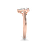 2CTW Pear Shaped Lab Grown Diamond (F/VS) Accented Bridge Shank Engagement Ring in 14K Gold