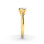 1.33CTW Round Shaped Lab Grown Diamond (F/VS) Accented Bridge Shank Engagement Ring in 14K Gold
