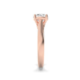 2CTW Round Shaped Lab Grown Diamond (F/VS) Accented Bridge Shank Engagement Ring in 14K Gold