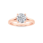 1CTW Round Shaped Lab Grown Diamond (F/VS) Split Shank Solitaire Engagement Ring in 14K Gold