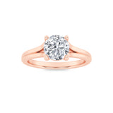 1CTW Round Shaped Lab Grown Diamond (F/VS) Split Shank Solitaire Engagement Ring in 14K Gold