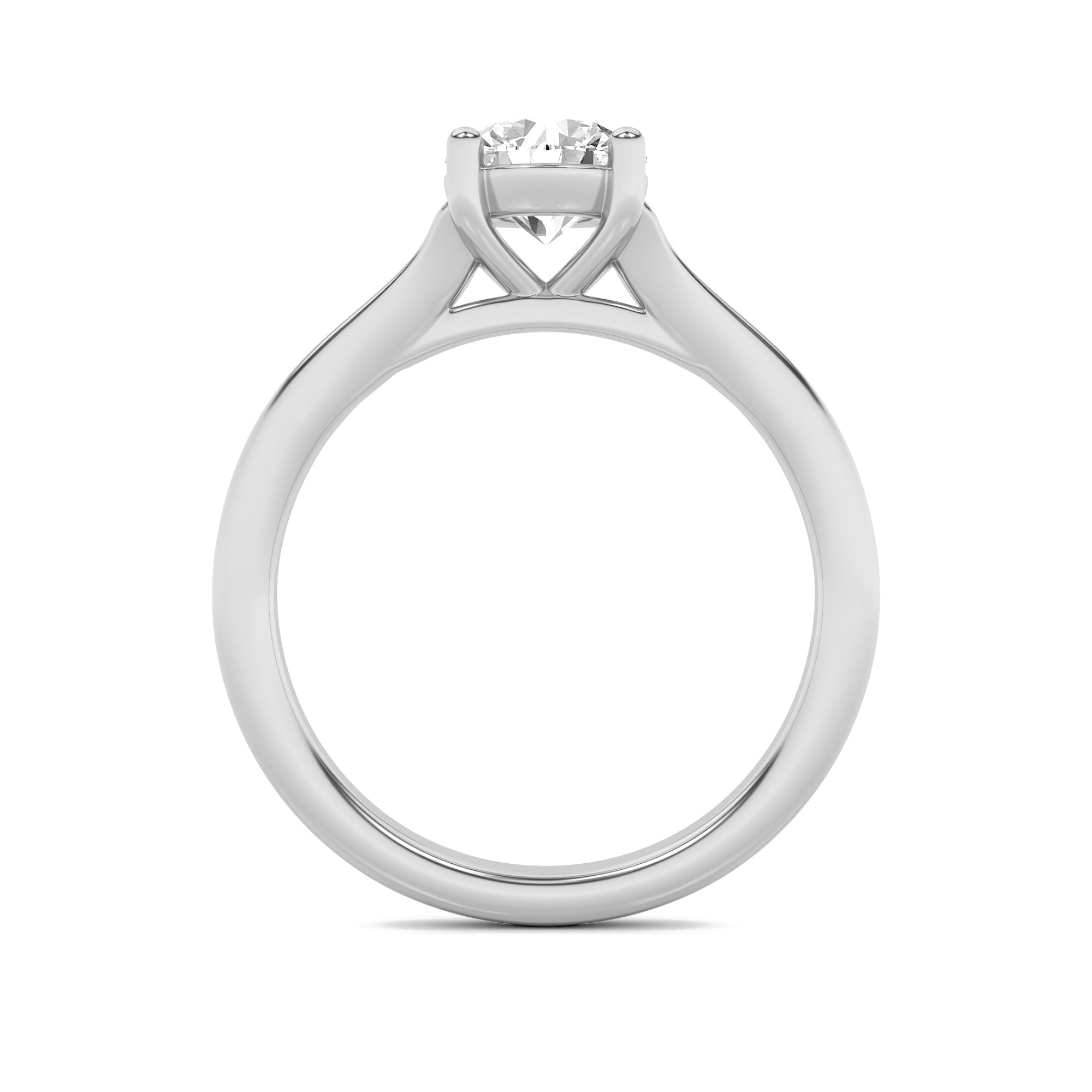 2CTW Round Shaped Lab Grown Diamond (F/VS) Split Shank Solitaire Engagement Ring in 14K Gold