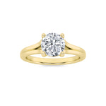 2CTW Round Shaped Lab Grown Diamond (G/VS) Split Shank Solitaire Engagement Ring in 14K Gold