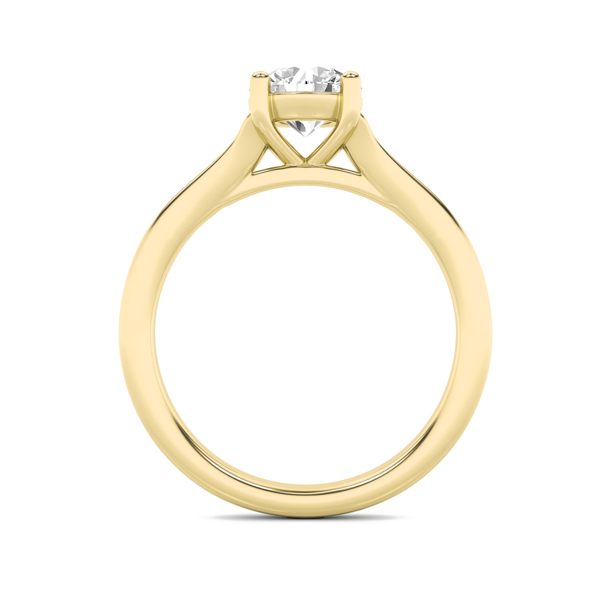2CTW Round Shaped Lab Grown Diamond (G/VS) Split Shank Solitaire Engagement Ring in 14K Gold