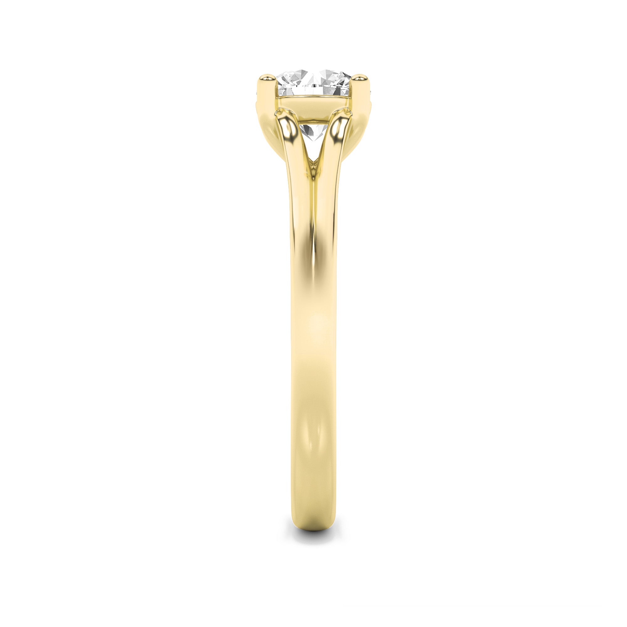 2CTW Round Shaped Lab Grown Diamond (G/VS) Split Shank Solitaire Engagement Ring in 14K Gold