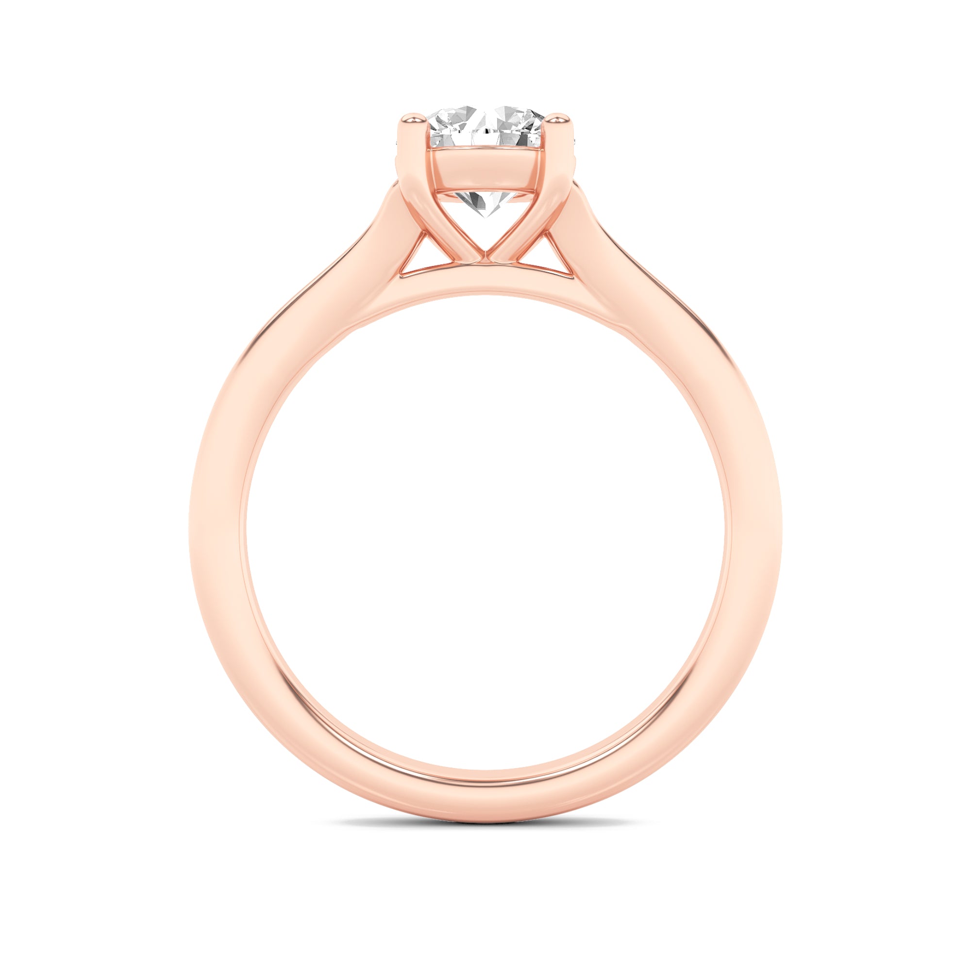 2CTW Round Shaped Lab Grown Diamond (F/VS) Split Shank Solitaire Engagement Ring in 14K Gold