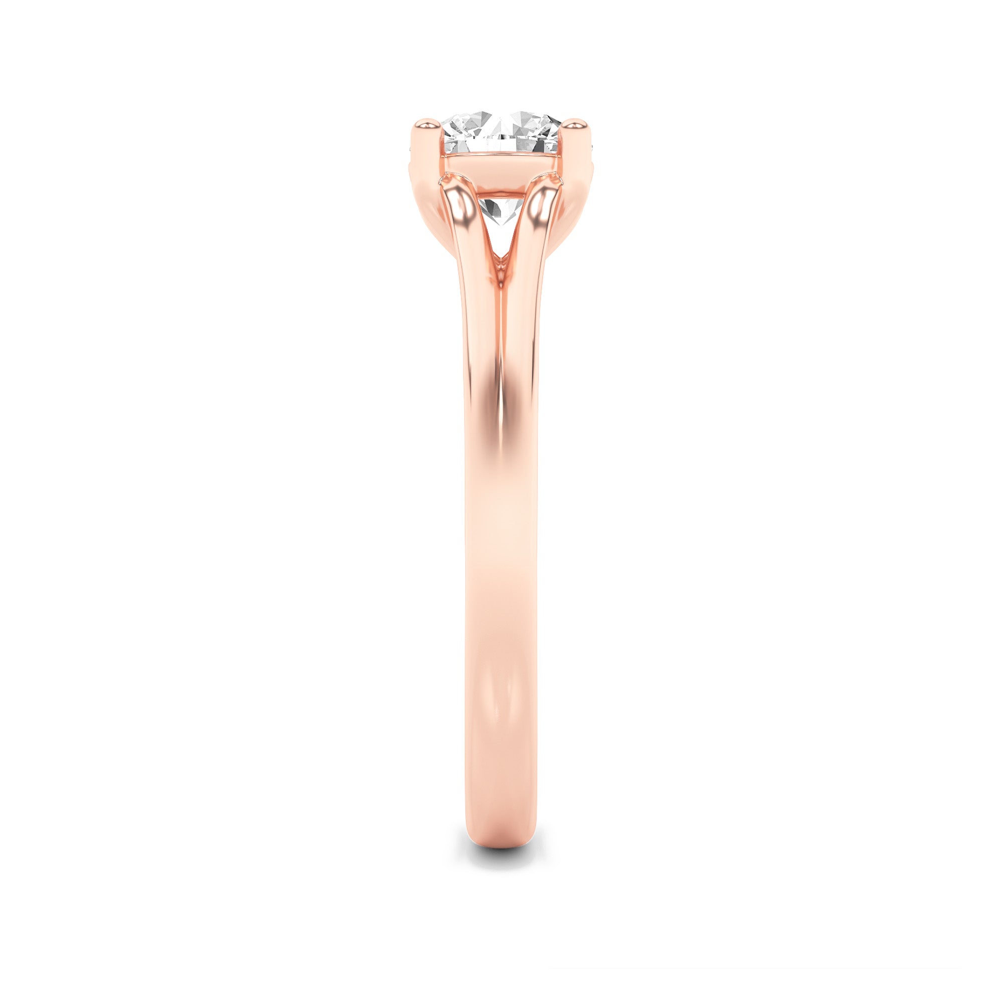 2CTW Round Shaped Lab Grown Diamond (F/VS) Split Shank Solitaire Engagement Ring in 14K Gold