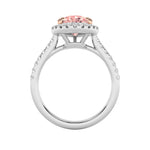 3CTW Pear Shaped Lab Grown Diamond (F/VS) Bolld Accented Halo Engagement Ring in 14K Gold