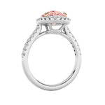 3CTW Pear Shaped Lab Grown Diamond (F/VS) Bolld Accented Halo Engagement Ring in 14K Gold