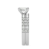2CTW Emerald Shaped Lab Grown Diamond (F/VS) Classic Accented  Set With Band and Engagement Ring in 14K Gold