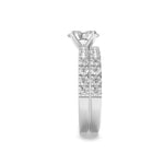 2CTW Oval Shaped Lab Grown Diamond (F/VS) Classic Accented  Set With Band and Engagement Ring in 14K Gold
