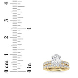 2CTW Oval Shaped Lab Grown Diamond (F/VVS) Classic Accented  Set With Band and Engagement Ring in 14K Gold