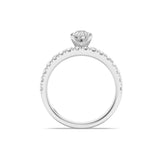 2CTW Pear Shaped Lab Grown Diamond (F/VS) Classic Accented  Set With Band and Engagement Ring in 14K Gold