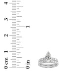 2CTW Pear Shaped Lab Grown Diamond (F/VS) Classic Accented  Set With Band and Engagement Ring in 14K Gold