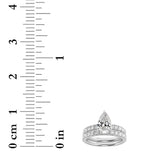2CTW Pear Shaped Lab Grown Diamond (F/VS) Classic Accented  Set With Band and Engagement Ring in 14K Gold