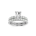 2CTW Radiant Shaped Lab Grown Diamond (F/VS) Classic Accented Set With Band and Engagement Ring in 14K Gold