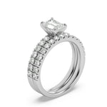 2CTW Radiant Shaped Lab Grown Diamond (F/VS) Classic Accented Set With Band and Engagement Ring in 14K Gold