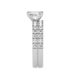2CTW Radiant Shaped Lab Grown Diamond (F/VS) Classic Accented Set With Band and Engagement Ring in 14K Gold