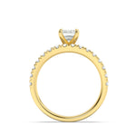 2CTW Radiant Shaped Lab Grown Diamond (F/VS) Classic Accented Set With Band and Engagement Ring in 14K Gold