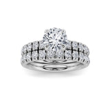 2CTW Round Shaped Lab Grown Diamond (F/VS) Classic Accented Set With Band and Engagement Ring in 14K Gold
