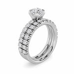 2CTW Round Shaped Lab Grown Diamond (F/VS) Classic Accented Set With Band and Engagement Ring in 14K Gold